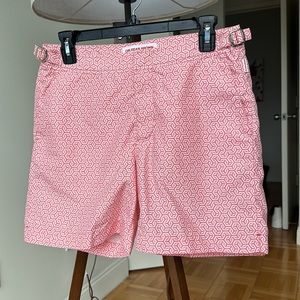 Orlebar Brown Bathing Suit- bulldog Classic- Pink Geometric Design